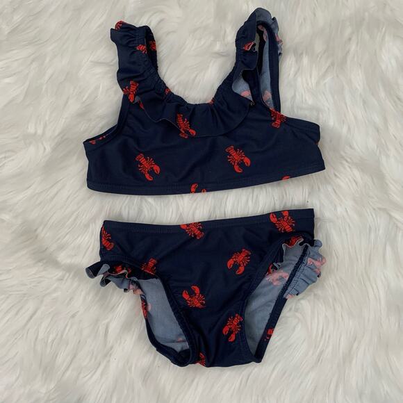 Old Navy lobster print two piece Swimsuit - Picture 1 of 6